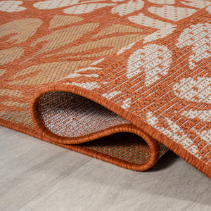 Zinnia Modern Floral Textured Weave Indoor/Outdoor Runner Rug
