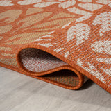 Zinnia Modern Floral Textured Weave Indoor/Outdoor Area Rug