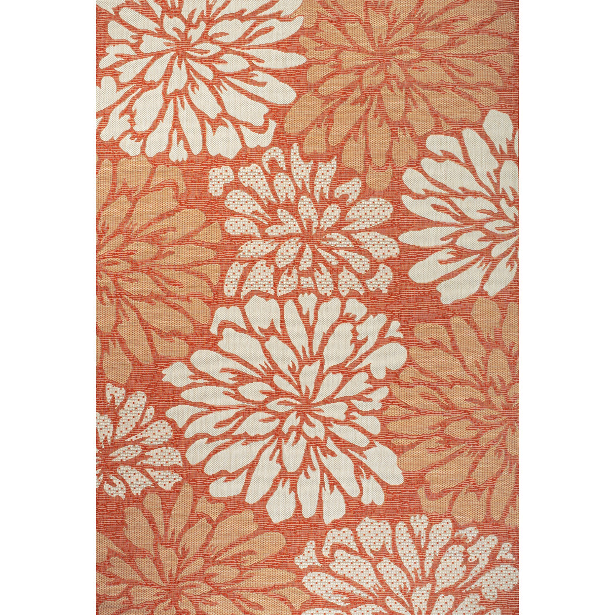Zinnia Modern Floral Textured Weave Indoor/Outdoor Area Rug
