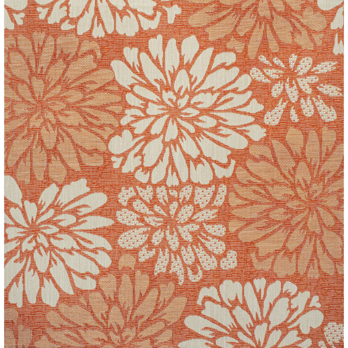 Zinnia Modern Floral Textured Indoor/Outdoor Square Area Rug