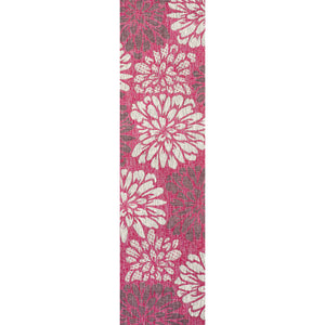 Zinnia Modern Floral Textured Weave Indoor/Outdoor Runner Rug