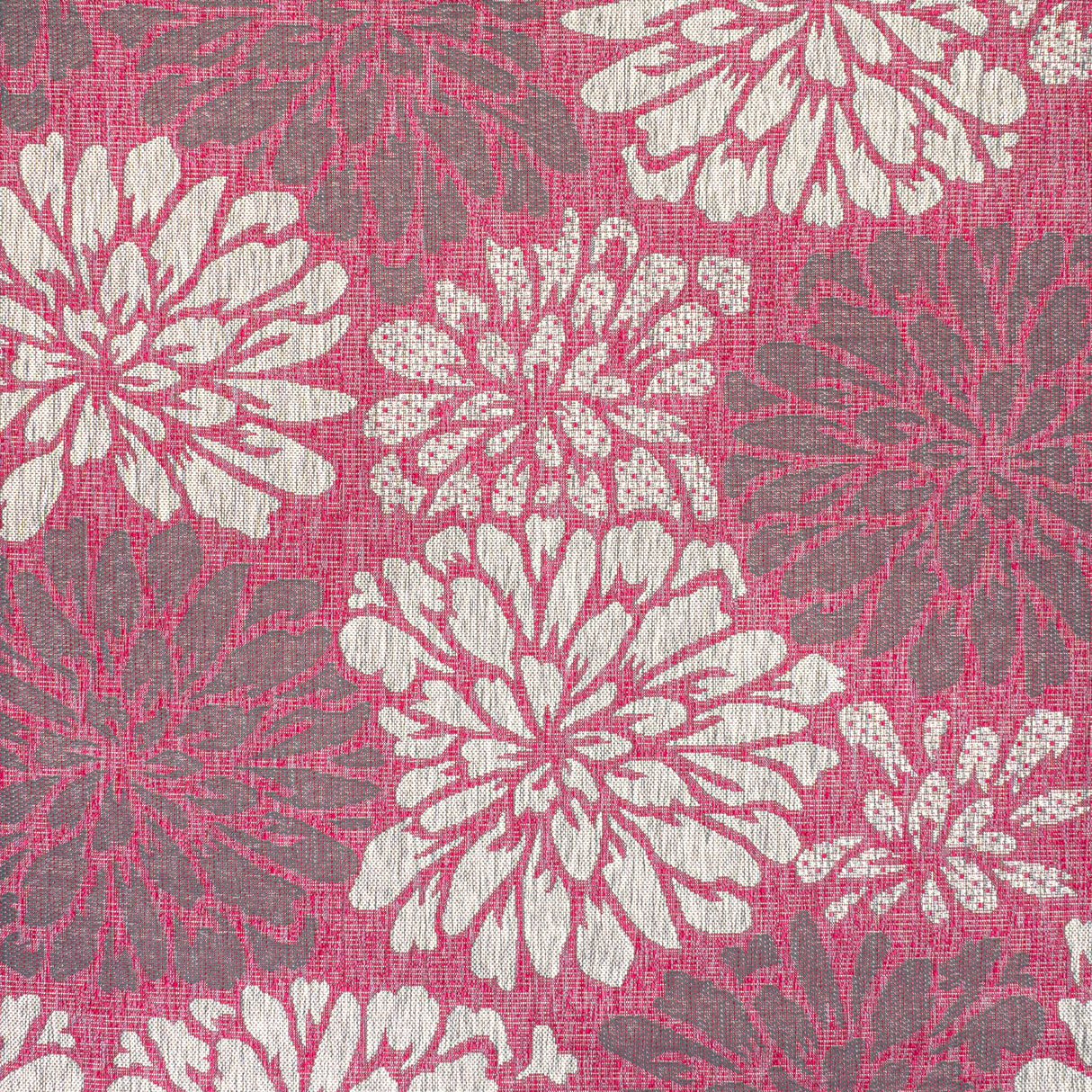 Zinnia Modern Floral Textured Indoor/Outdoor Square Area Rug