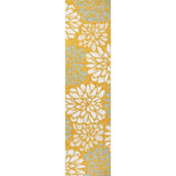 Zinnia Modern Floral Textured Weave Indoor/Outdoor Runner Rug