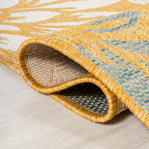 Zinnia Modern Floral Textured Weave Indoor/Outdoor Runner Rug