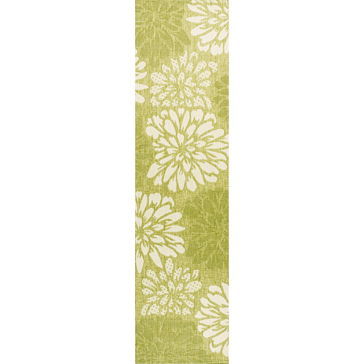 Zinnia Modern Floral Textured Weave Indoor/Outdoor Runner Rug