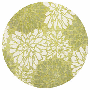 Zinnia Modern Floral Textured Indoor/Outdoor Round Area Rug