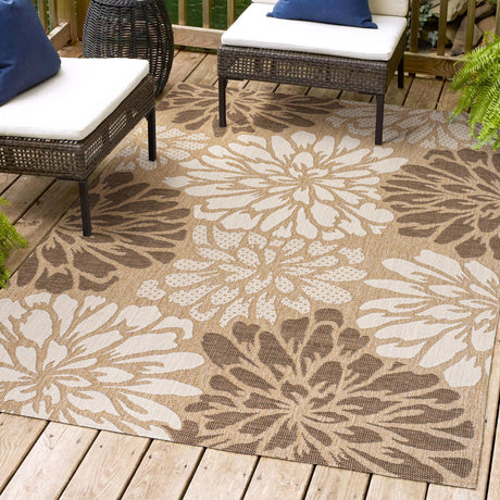 Zinnia-Modern-Floral-Textured-Weave-Indoor/Outdoor-Area-Rug-Area-Rugs
