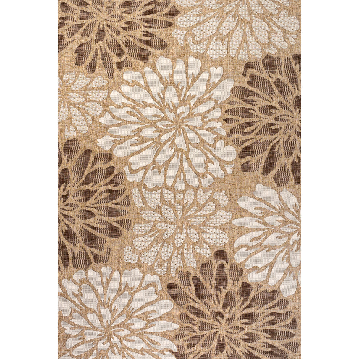 Zinnia Modern Floral Textured Weave Indoor/Outdoor Area Rug