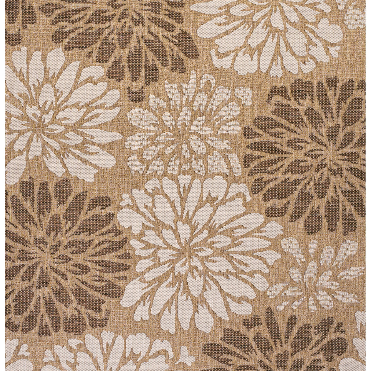 Zinnia Modern Floral Textured Indoor/Outdoor Square Area Rug