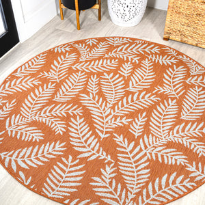 Nevis Palm Frond Indoor/Outdoor Round Area Rug