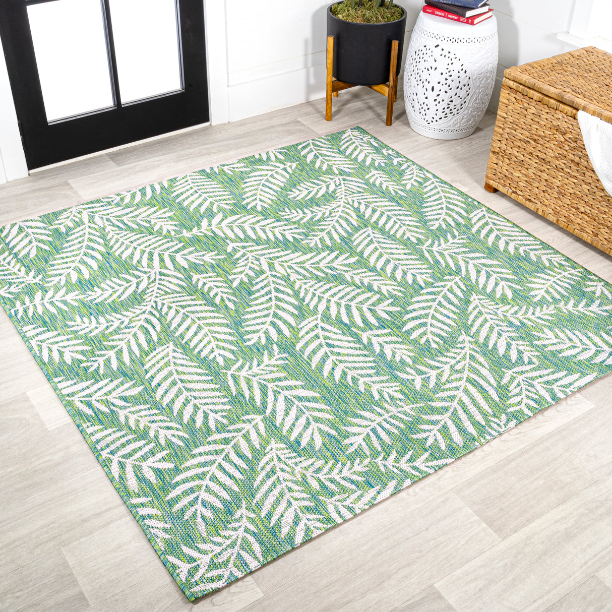 Nevis-Palm-Frond-Indoor/Outdoor-Square-Area-Rug-Area-Rugs