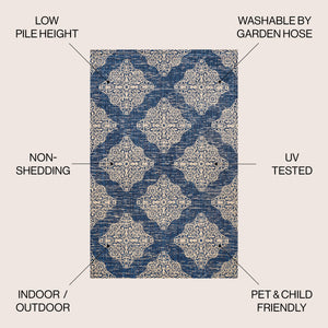 Tuscany Ornate Medallions Indoor/Outdoor Area Rug