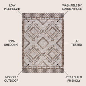 Marokko Diamond Tribal Medallion Indoor/Outdoor Area Rug