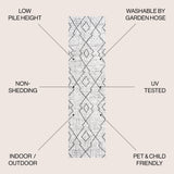 Carwa Tribal Diamond Trellis Indoor/Outdoor Runner Rug