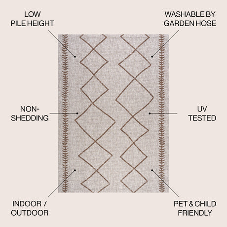 Derya Tribal Diamond Trellis Indoor/Outdoor Area Rug