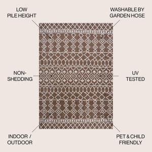 Kafel Tribal Bohemian Indoor/Outdoor Area Rug