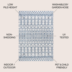 Kafel Tribal Bohemian Indoor/Outdoor Area Rug