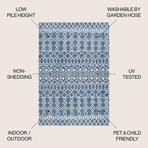 Kafel Tribal Bohemian Indoor/Outdoor Area Rug