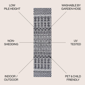 Kafel Tribal Bohemian Indoor/Outdoor Runner Rug