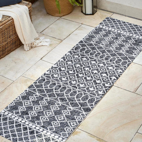 Kafel Tribal Bohemian Indoor/Outdoor Runner Rug