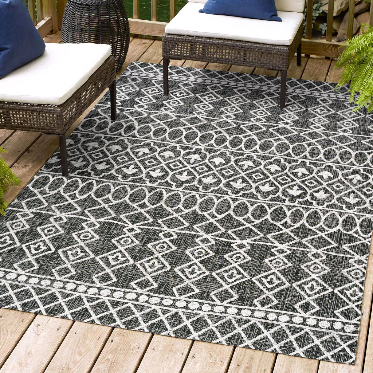 Kafel Tribal Bohemian Indoor/Outdoor Area Rug