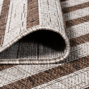 Sukie Modern Offset Stripe Indoor/Outdoor Runner Rug