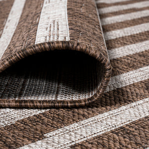 Sukie Modern Offset Stripe Indoor/Outdoor Runner Rug