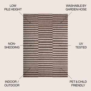 Sukie Modern Offset Stripe Indoor/Outdoor Area Rug