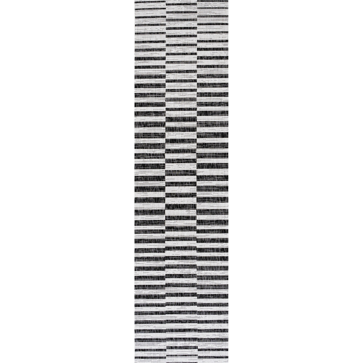 Sukie Modern Offset Stripe Indoor/Outdoor Runner Rug