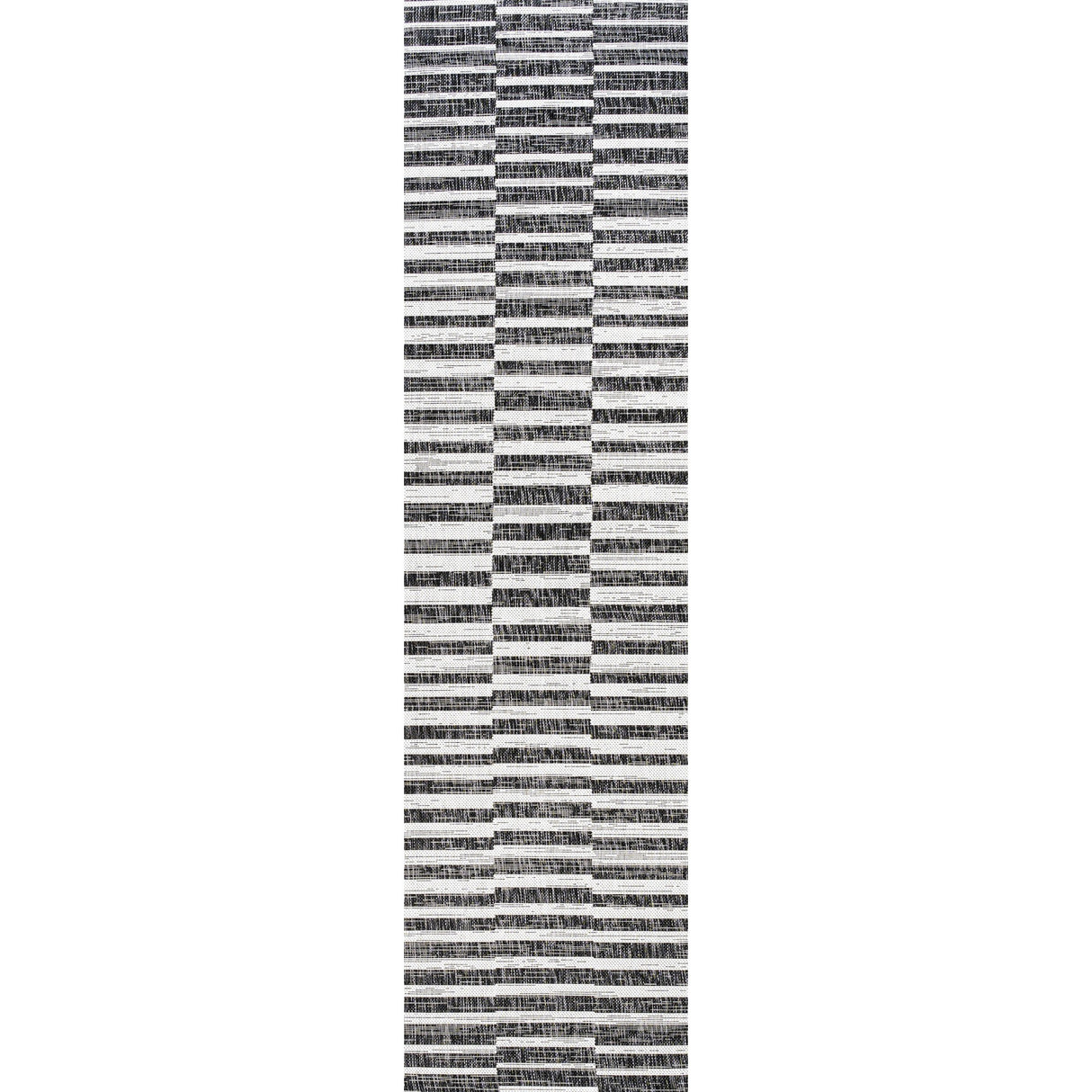 Sukie Modern Offset Stripe Indoor/Outdoor Runner Rug