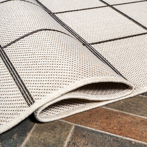 Grid Modern Squares Indoor/Outdoor Runner Rug