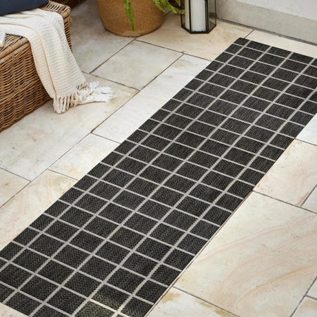 Grid-Modern-Squares-Indoor/Outdoor-Runner-Rug-Runner-Rugs