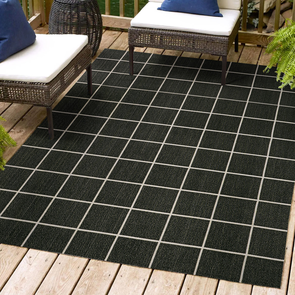 Grid-Modern-Squares-Indoor/Outdoor-Square-Area-Rug-Area-Rugs