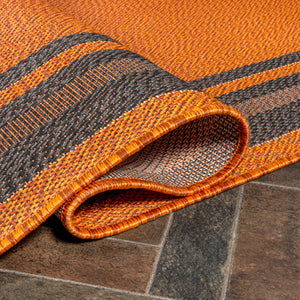 James Modern Border Stripe Indoor/Outdoor Runner Rug