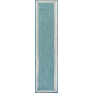 James Modern Border Stripe Indoor/Outdoor Runner Rug