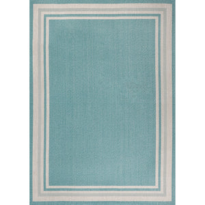 James Modern Simple Border Stripe Indoor/Outdoor Area Rug