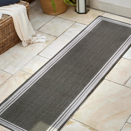 James Modern Border Stripe Indoor/Outdoor Runner Rug