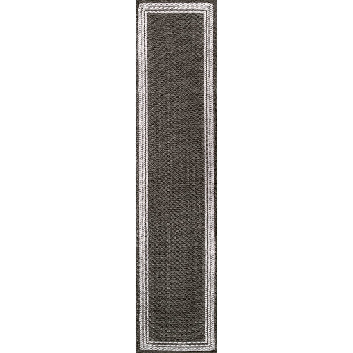 James Modern Border Stripe Indoor/Outdoor Runner Rug