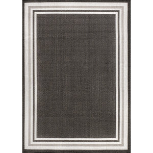 James Modern Simple Border Stripe Indoor/Outdoor Area Rug