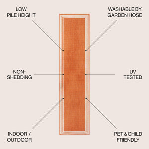 James Modern Border Stripe Indoor/Outdoor Runner Rug