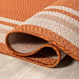 James Modern Border Stripe Indoor/Outdoor Runner Rug