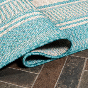 Haynes Modern Double Stripe Indoor/Outdoor Runner Rug