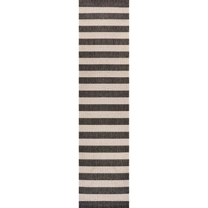 Negril Two-Tone Wide Stripe Indoor/Outdoor Runner Rug