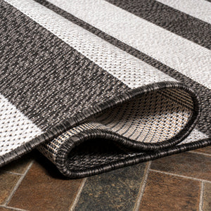 Negril Two-Tone Wide Stripe Indoor/Outdoor Runner Rug