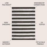 Negril Simple Two-Tone Wide Stripe Indoor/Outdoor Area Rug