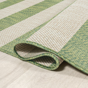 Negril Two-Tone Wide Stripe Indoor/Outdoor Runner Rug