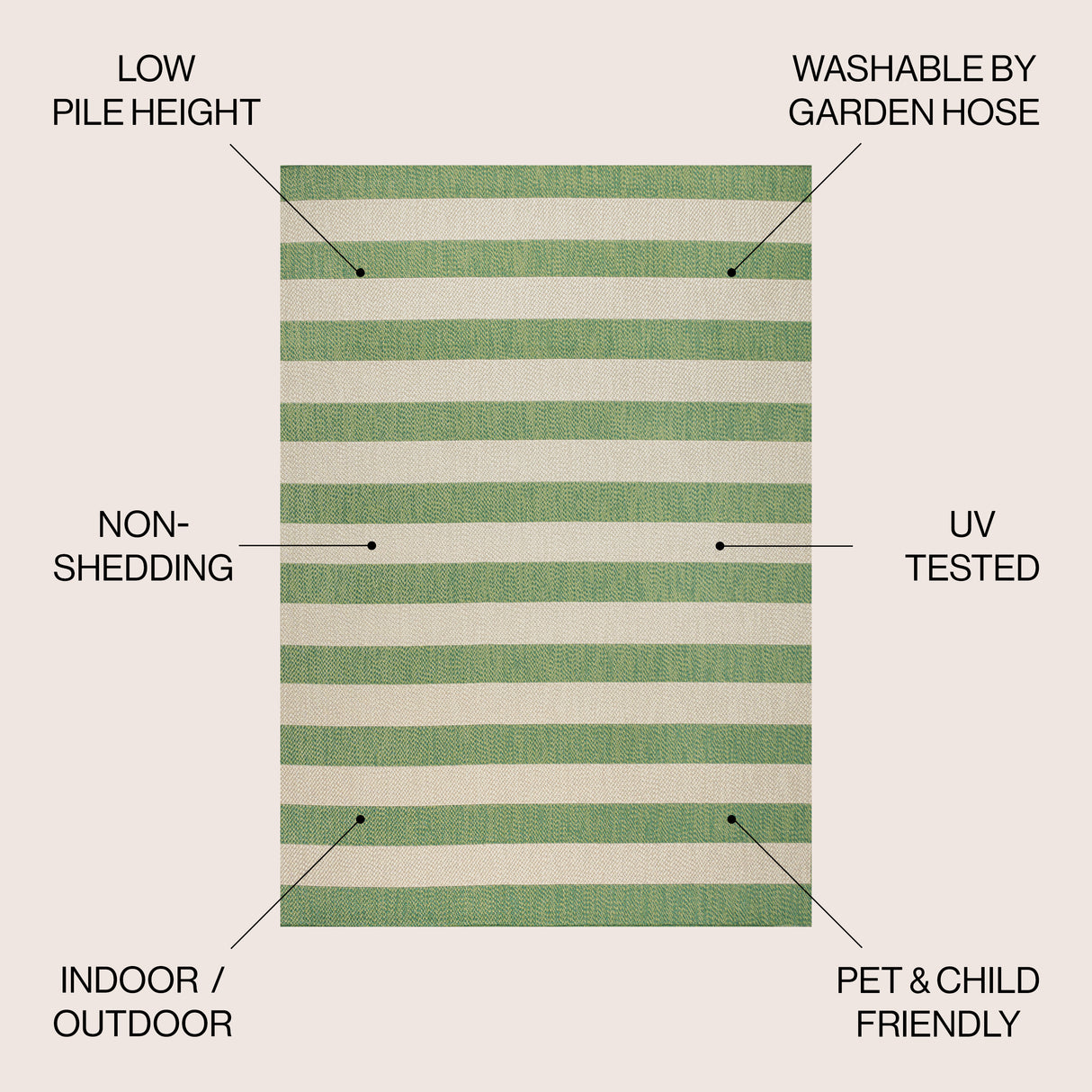Negril Two-Tone Wide Stripe Indoor/Outdoor Area Rug