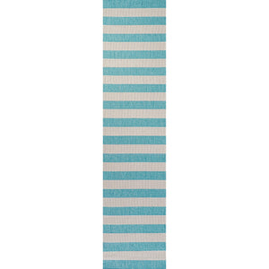 Negril Two-Tone Wide Stripe Indoor/Outdoor Runner Rug