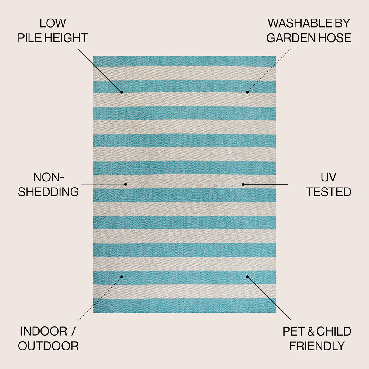 Negril Two-Tone Wide Stripe Indoor/Outdoor Area Rug