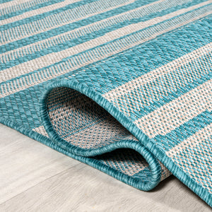 Castara Wavy Stripe Modern Indoor/Outdoor Runner Rug